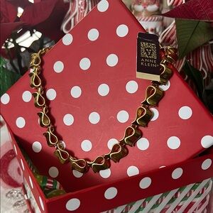 Vintage Anne Klein Gold Bow Necklace